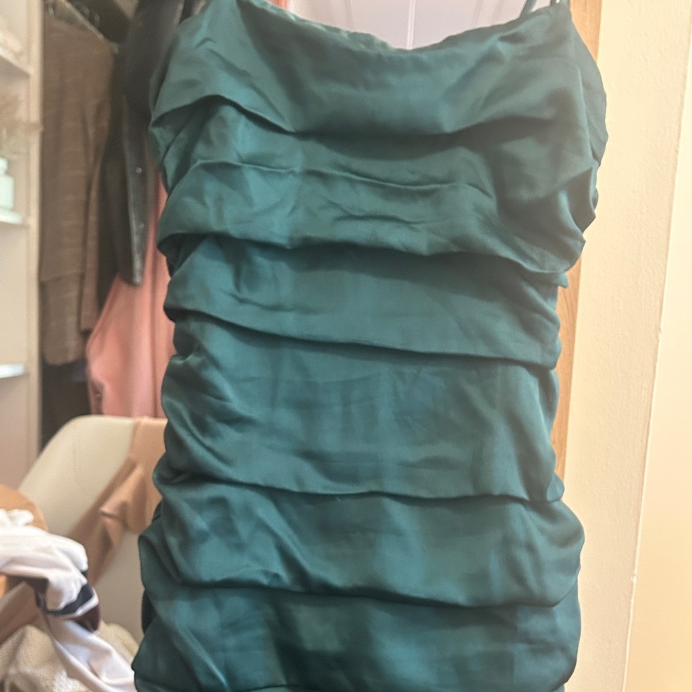 Hello Molly Teal Ruffle Dress